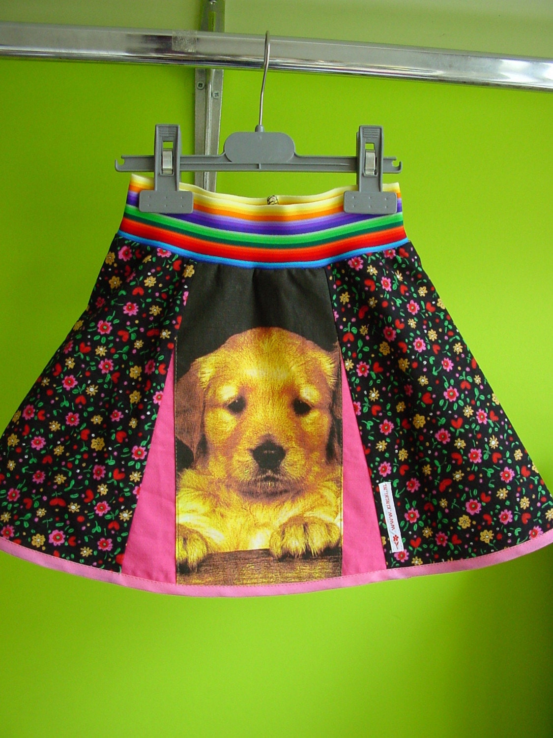 kinchi Golden Puppy skirt, size 2,5 yrs to 4/5