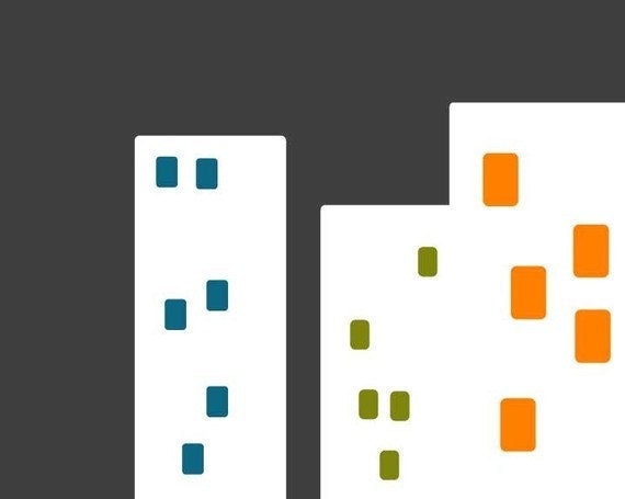 8x10 - City No 2 - Modern Art Print