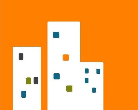 8x10 - City No 3 - Modern Art Print