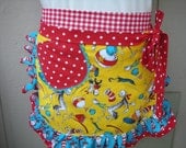 Aprons - Dr. Seuss Aprons - Teacher Gift - The Cat in the Hat Aprons - Dr. Seuss Fabric Apron
