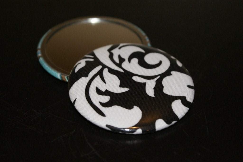 Fabric Covered Pocket Mirror 2.25 inches