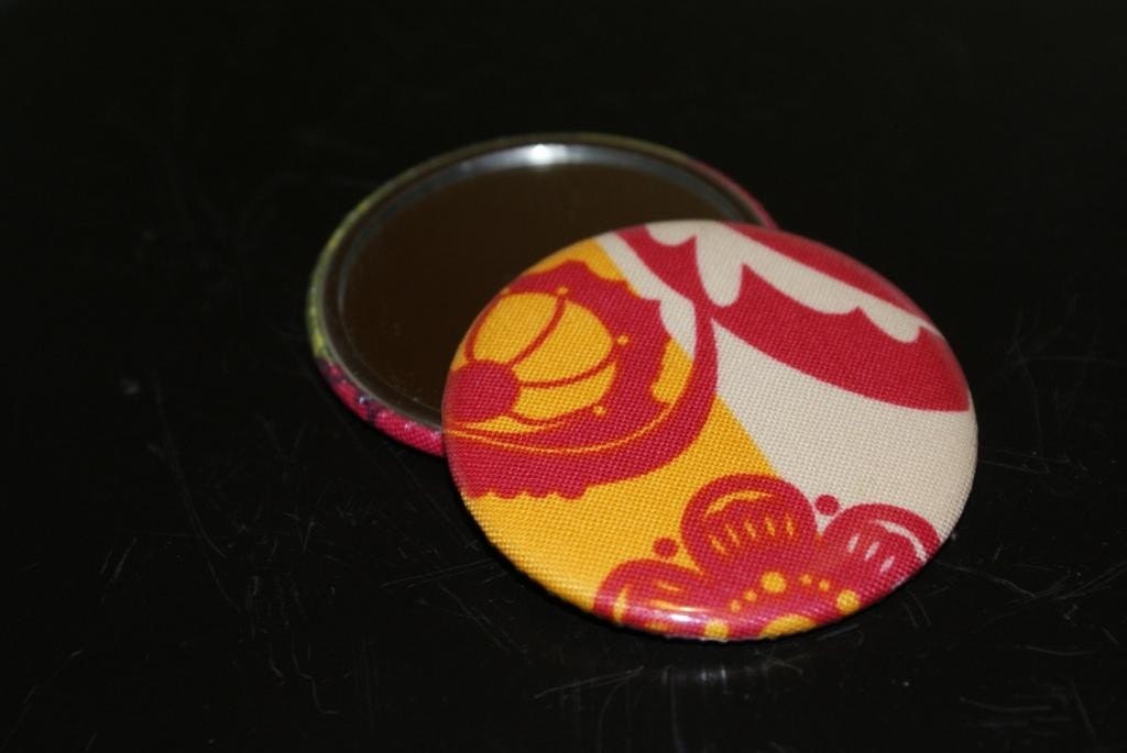 Fabric Covered Pocket Mirror 2.25 inches