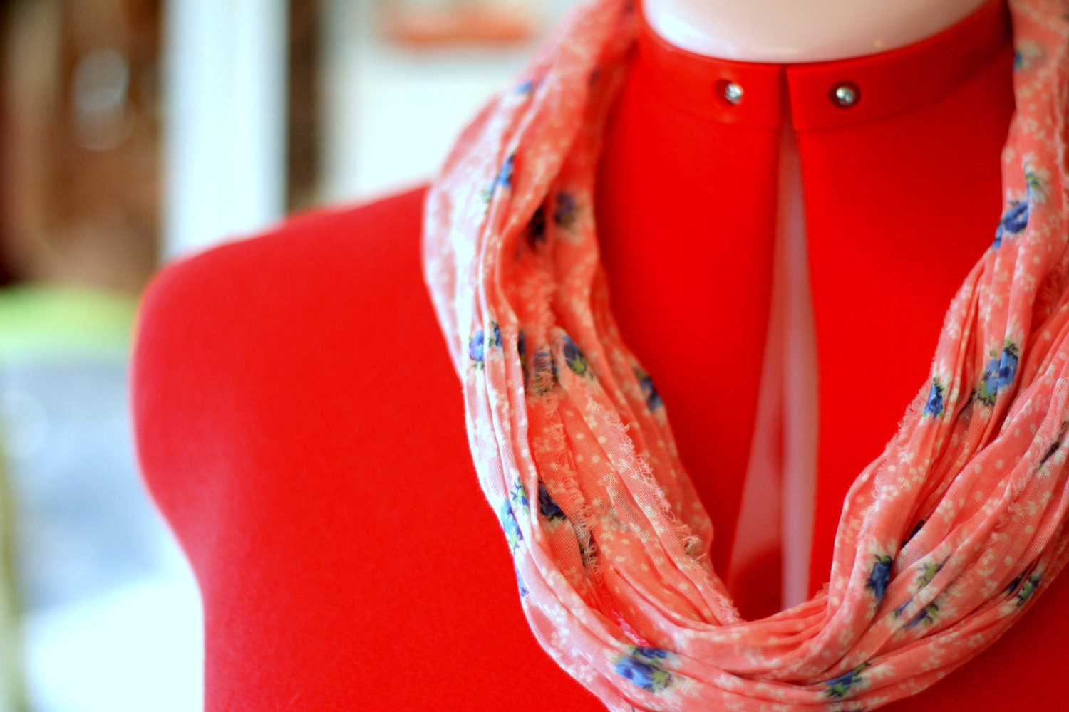 Infinity Scarf - Vintage Pink Floral, Small