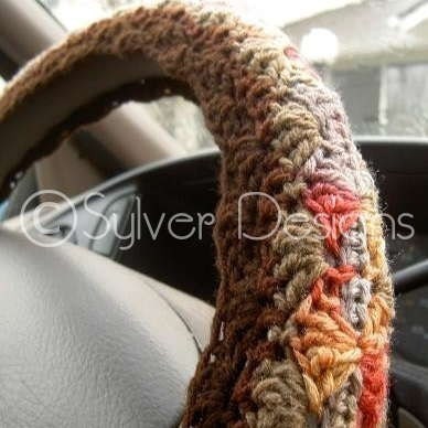 Crochet Candy Cane Steering Wheel Cover | FaveCrafts.com