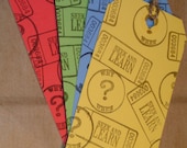 Tags Bookmarks Primary Colors and White Hand Stamped Matching Coin Envelopes