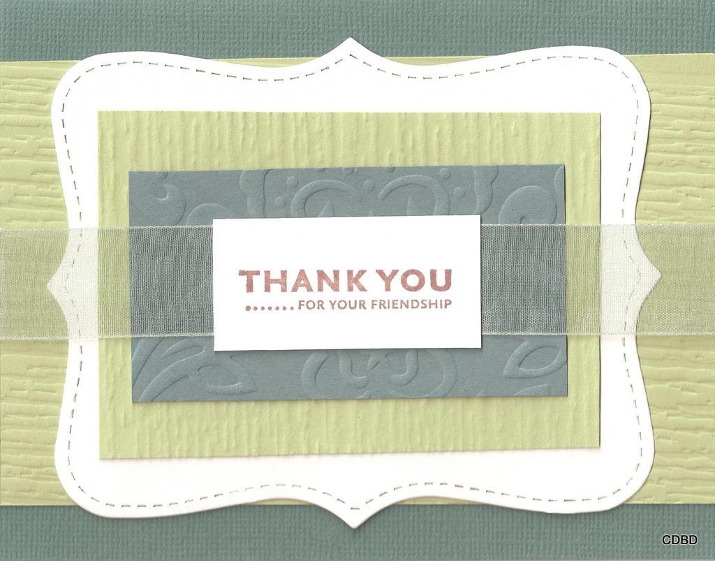 Handmade Stamped Card Set of 4 Thank You Friendship - creativedesigns