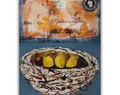 Bird's Nest Art Print on Wood, Ophelia BOX PRINT reproduction, Fresh Forest Wall Art