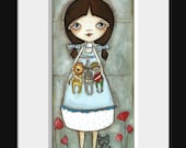 Print of my Original Folk ARt Painting - Dorothy and Friends