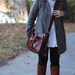 TomTom Tote in Leather and black/white stripes - Made To Order
