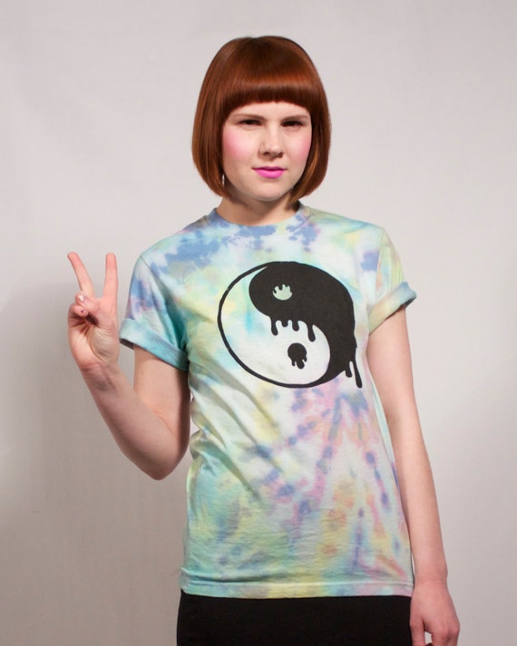 Hand Tie Dyed Yin Yang T Shirt S, M or L