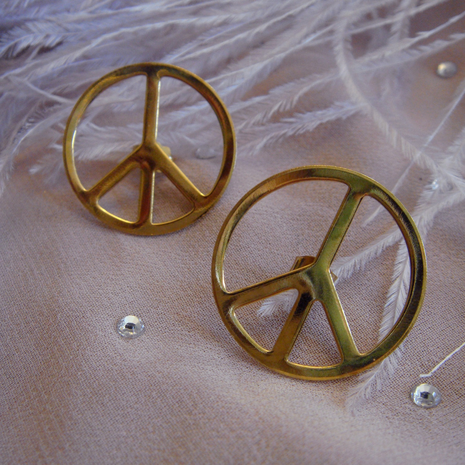 Vintage Peace Sign Earrings