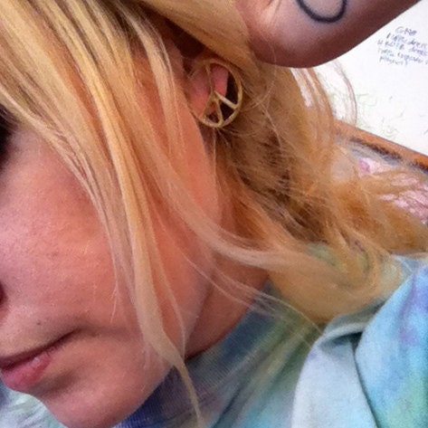 Vintage Peace Sign Earrings