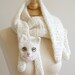 Cat Cuddler Scarf - Handmade - Crocheted - Animal Scarf Fashion Statement - Warm Winter