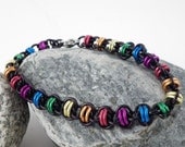 Rainbow Double Barrell Chainmaille Bracelet