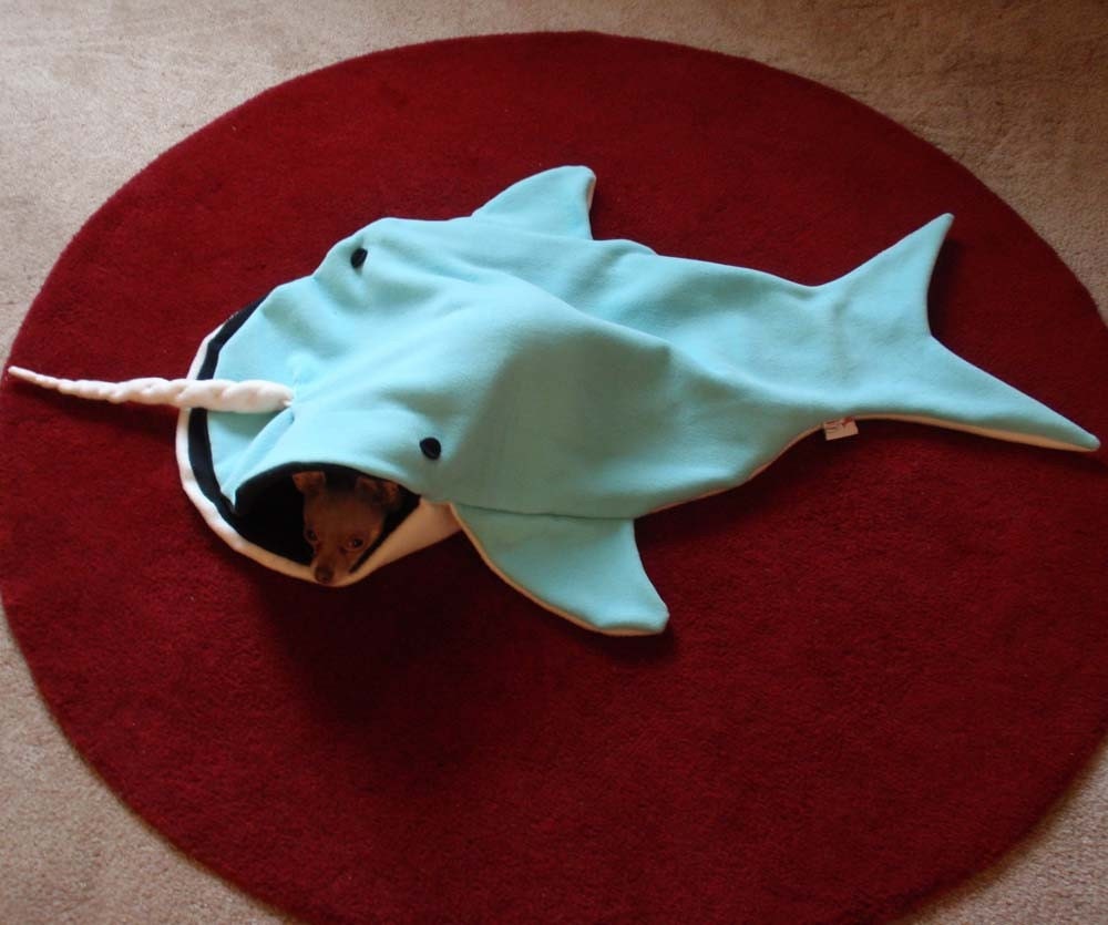 Dog Bed Blanket -- Nigel The Narwhal -- PetCosy -- Silly Pet Sleeping Bag