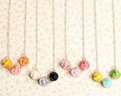 Three Rose Charm Necklace
