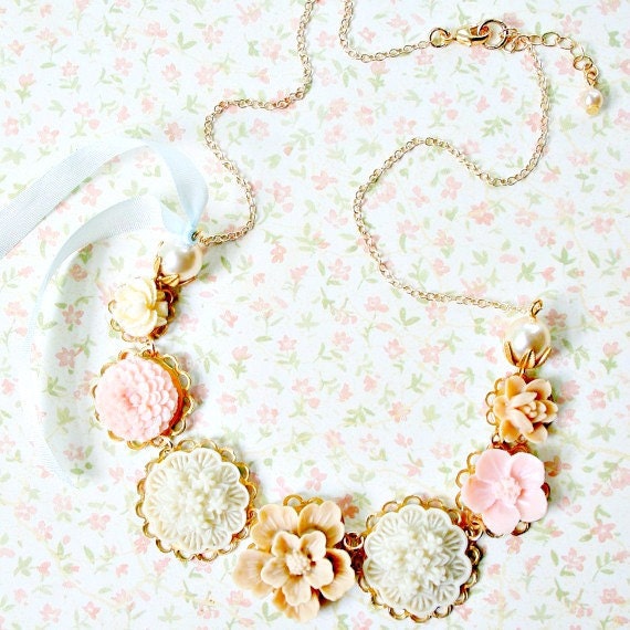 14K GF Blush Floral Charm Necklace