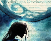 Twelfth Night Viola Moonlight evening - Shakespeare Folio illustration art print