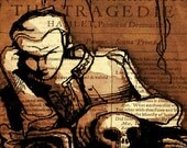 Sepia Hamlet Print - Shakespeare Folio illustration art print