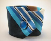 CLEARANCE / Seaside Stripe - CC Star Vintage Tie Snap Bracelet