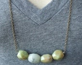 Faceted mint green necklace