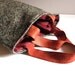 Tweed purse brown black tote bag tan leather handles recycled fabric memake fashion handmade handbag
