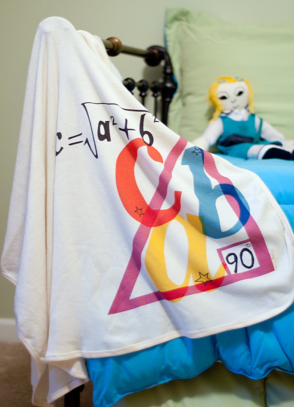 Pythagoras Loves You   ----Nerdy Baby ORGANIC BLANKET ----