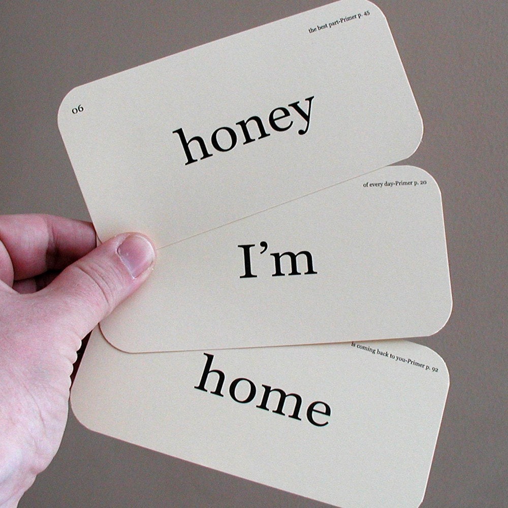 honey I'm home cards only flash cards