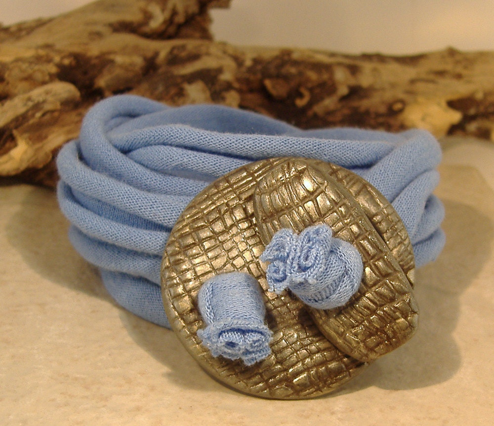 Wrap Bracelet - Cuff- Wrap Around - Necklace - Anklet - Textured Toggle