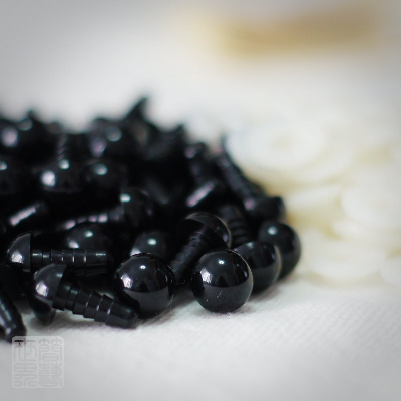 11mm safety craft eyes in black (100 pairs)