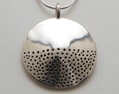 Circle Dot Pendant made from Vintage Silver US Half Dollar Coin