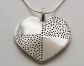 Recycled US Coin Design Heart Dot Pendant Made from Vintage Silver Half Dollar Coin