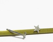 Star Studs - Post Earrings in Sterling Silver - Minimalist Modern Stud Earrings by Queens Metal