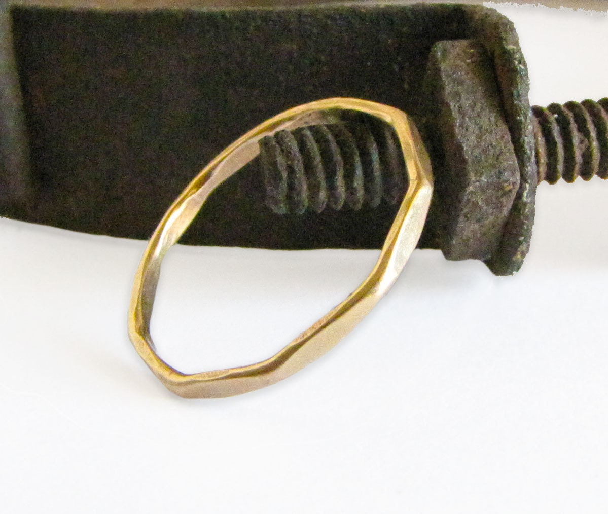 Gold Fill Ring - A Single Stackable Band in Gold Fill - Narrow Stacking Ring Handmade by Queens Metal