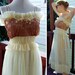 FAIRY Tale Romance 1950's Vintage JOHN NORMAN Sheer Buttercream Slip Dress with Brown Lace and Tiny Pleats size 34