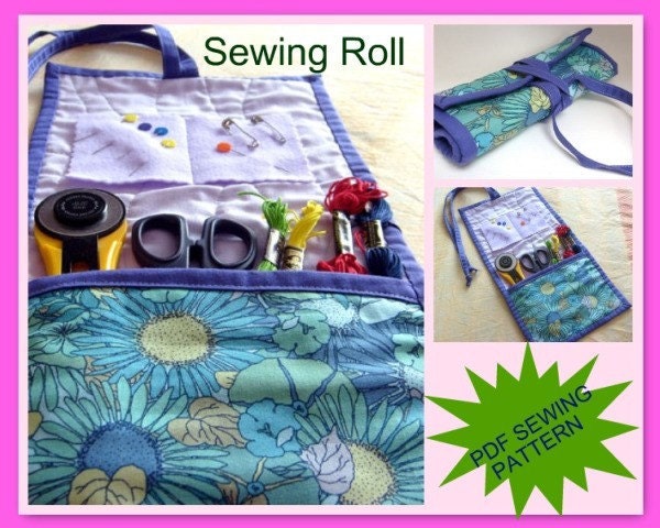Fabric sewing  roll  e-pattern PDF sewing tutorial instant download DIY