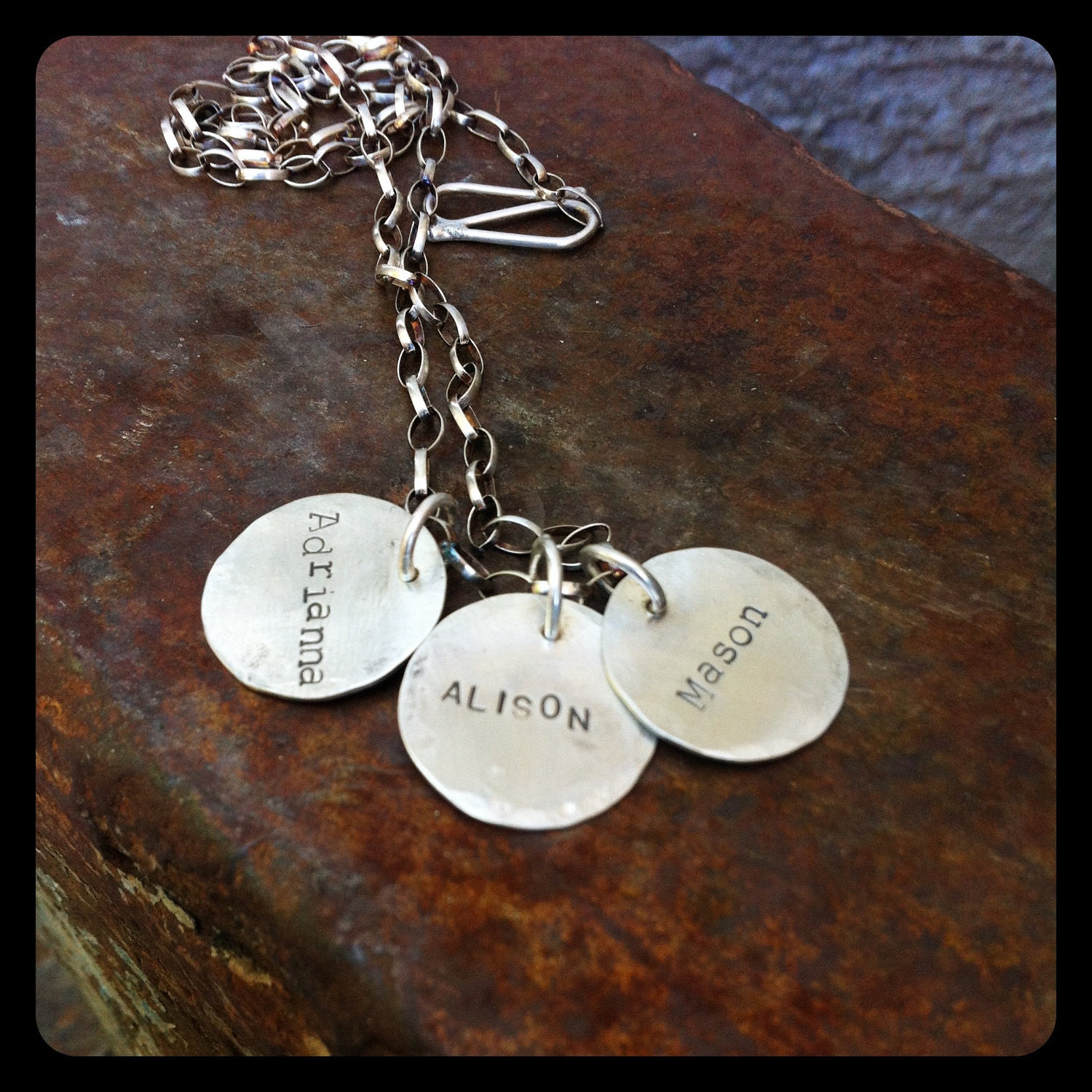 Custom name necklace - three charm