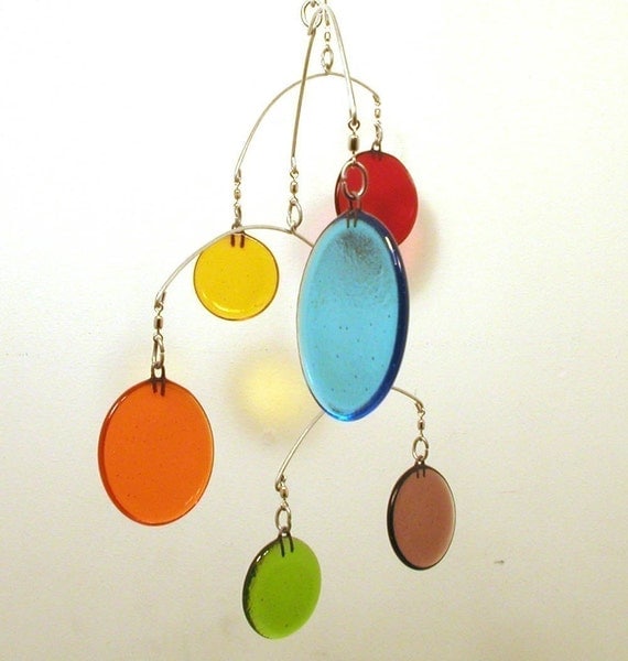 Glass Mobile - Circles - approx 18inch