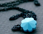 Blau Blumchen. Vintage Opaque Blue Swarovski and Sterling Silver Necklace. Always Giftwrapped.  Shipped to you or direct to them, with love.
