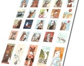 Foxes, Mice, Bears and other Animals -  Digital Collage Sheet