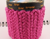 Hot Pink Crocheted Ice Cream Cozy