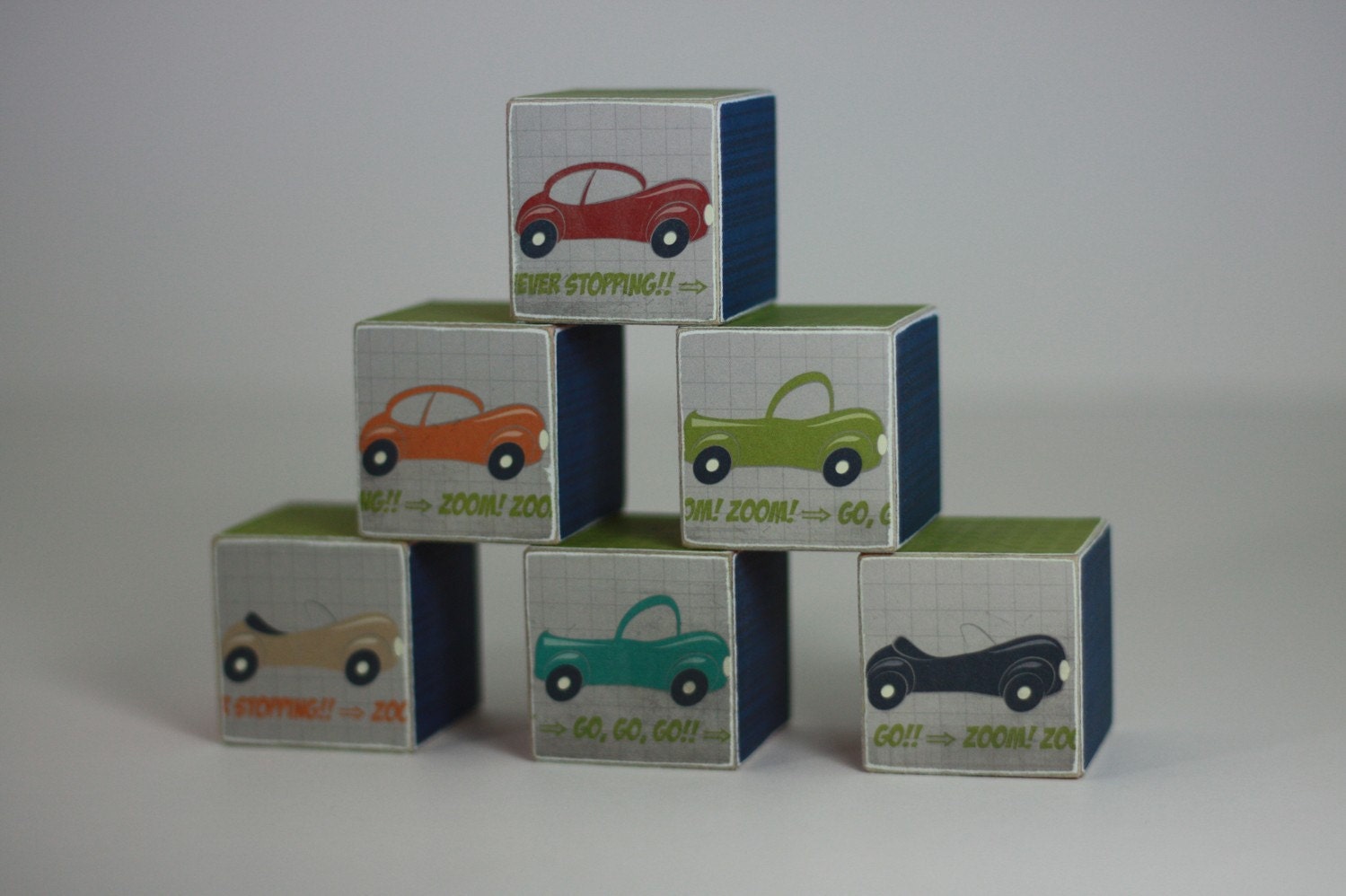 Alphabet Wooden Blocks set of 13 Beep and Go Cars LAST ONE