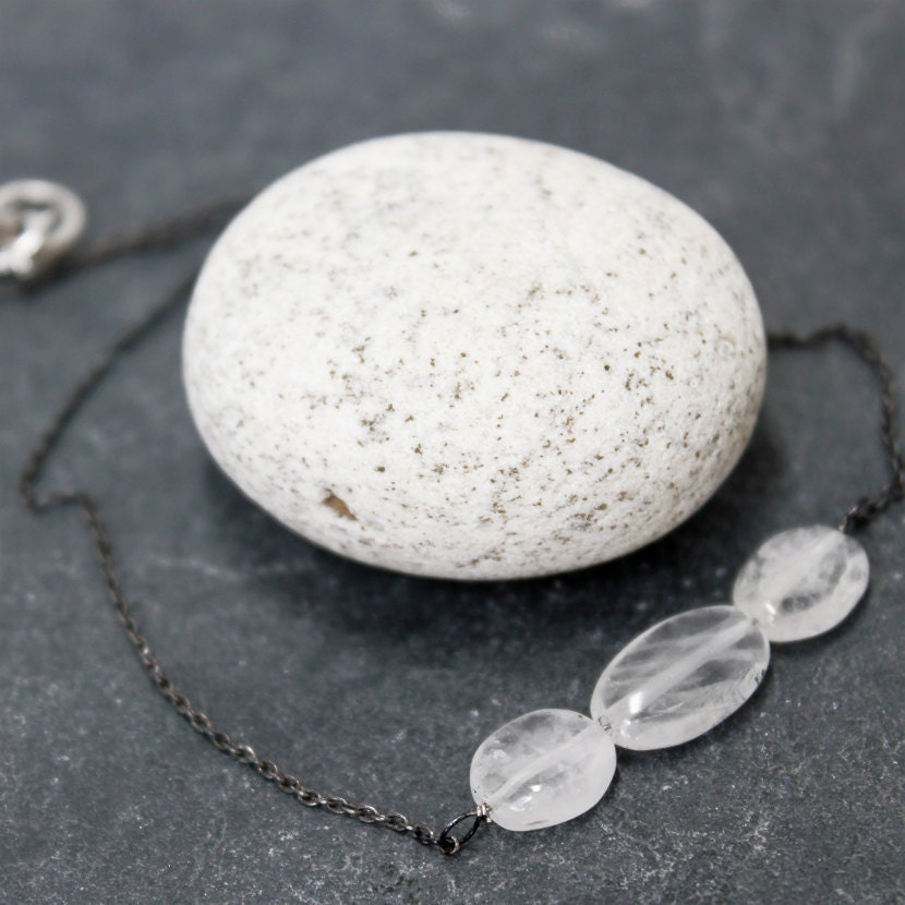 Moonstone Oxidized Sterling Silver Necklace