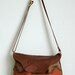 Nina: Leather Flap Bag in Natural Patterned Wool
