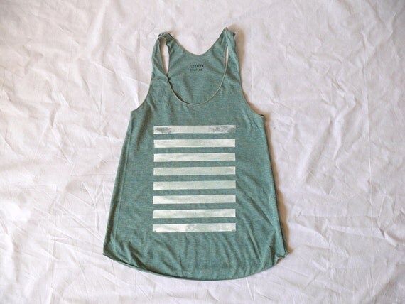 Woman's White Stripes Racerback Tank