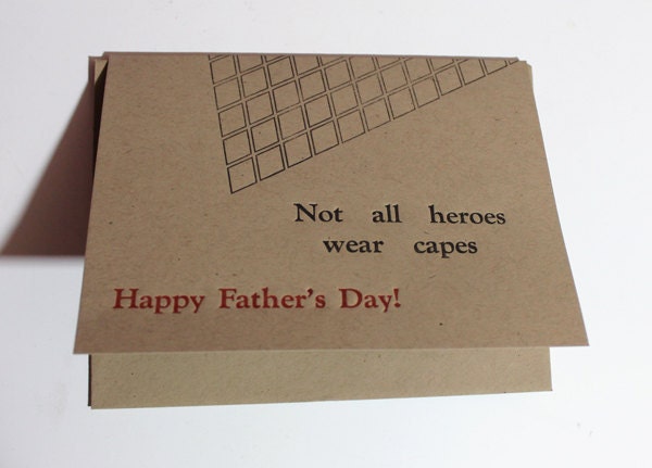 Not all Heroes Wear Capes Letterpress Card- Father's Day