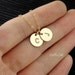 TWO Monograms Disc Necklace, Two GOLD Initial Necklace, Family, Couple Jewelry, Best Friend, Child, Sister, Mother's Necklace