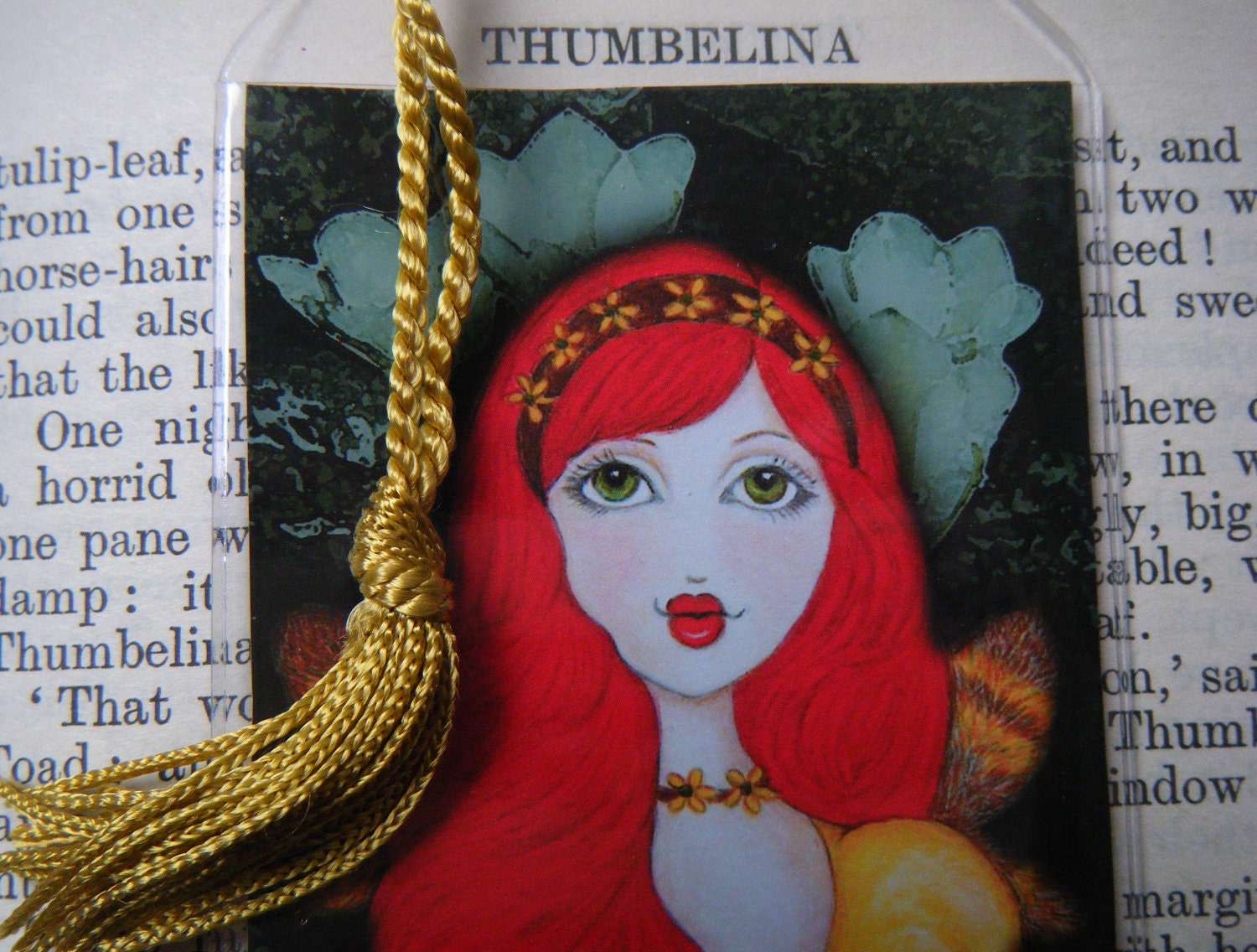 Thumbelina Art Print Bookmark, Fairy Tales, Fantasy, Storybook Art, Reproduction  Art, Children's Art, Children's Bookmark