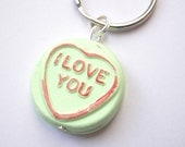 Green Loveheart Keyring