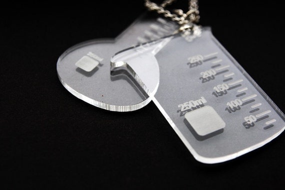 Science Necklace Chemistry Beaker and Flask set of each